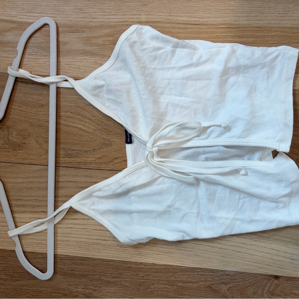 White Brandy Tie-Front Tank Top